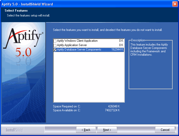 Performing Aptify 5.0 Server Software Initial Install Aptify Support