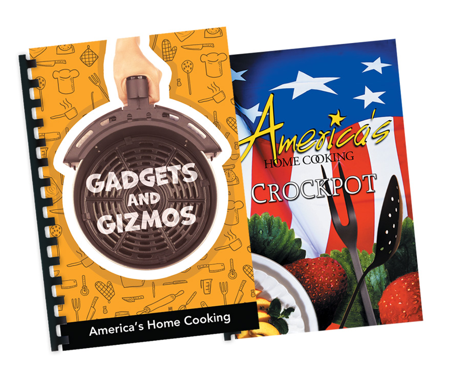 PBS America's Home Cooking Gadgets & Gizmos, 2 Cook Books for 10 per