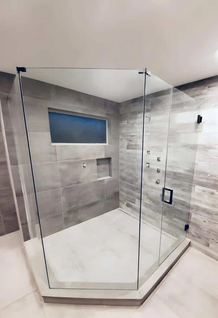 Neo Angle Shower Doors AQ Glass