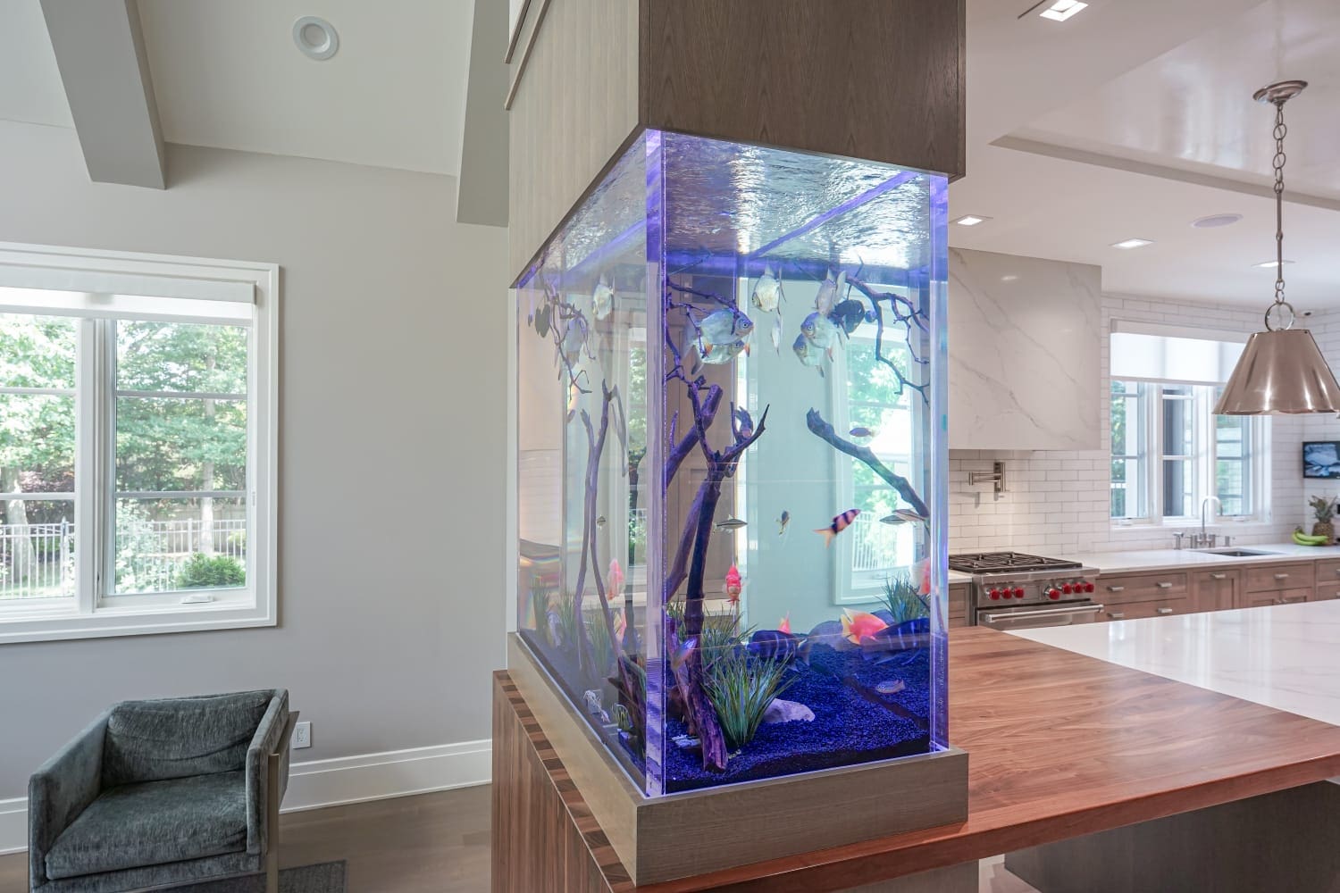 Kitchen Island with Fish Tank Installation NJ, NY, PA