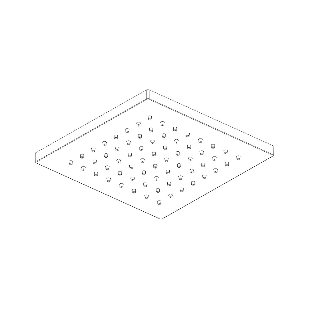 Rainfall shower head 200x200 // h. 12 mm Aquaelite