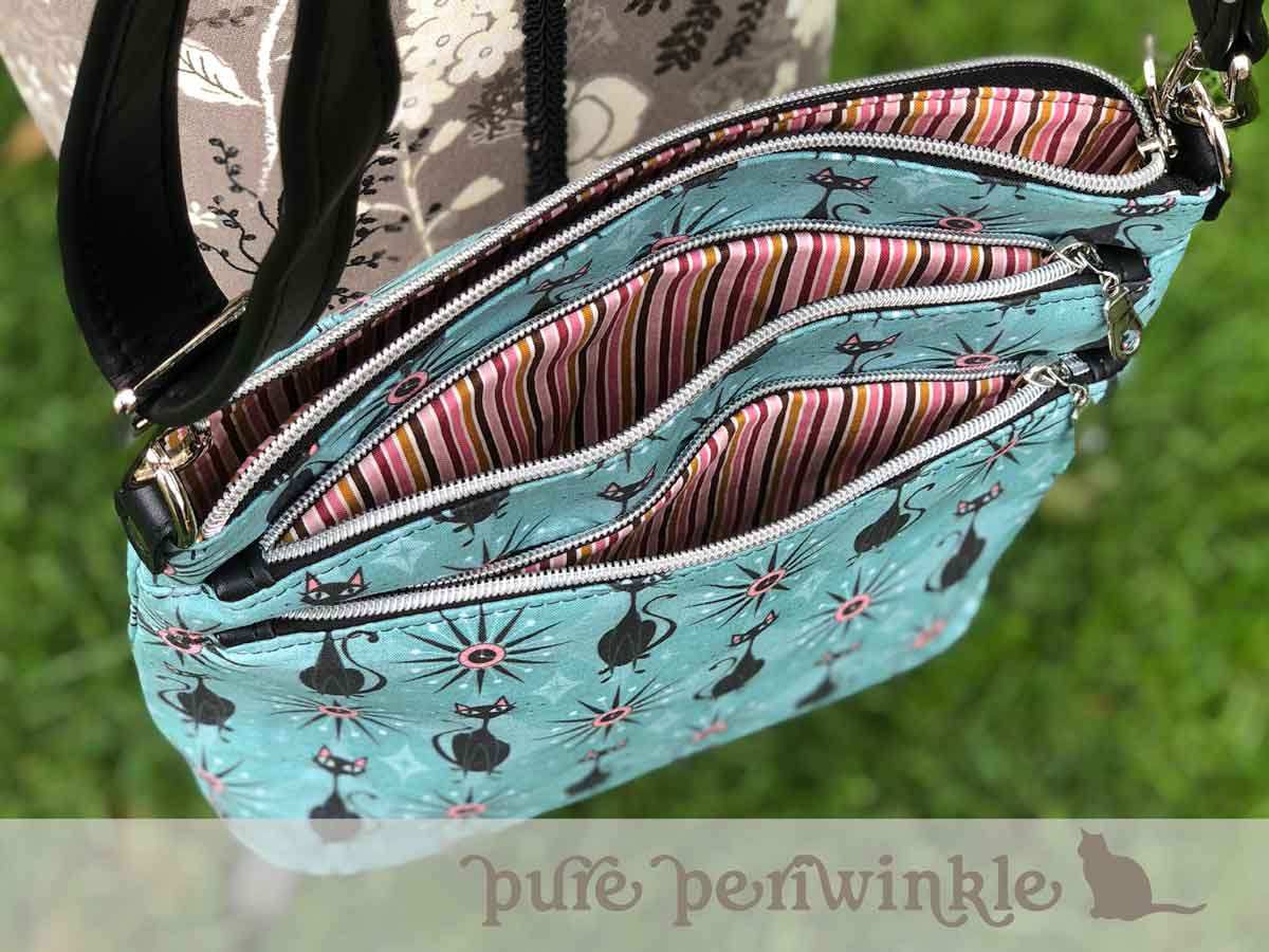 Aurora Triple Zip Crossbody Bag PDF Sewing Pattern A Quaint Stitch