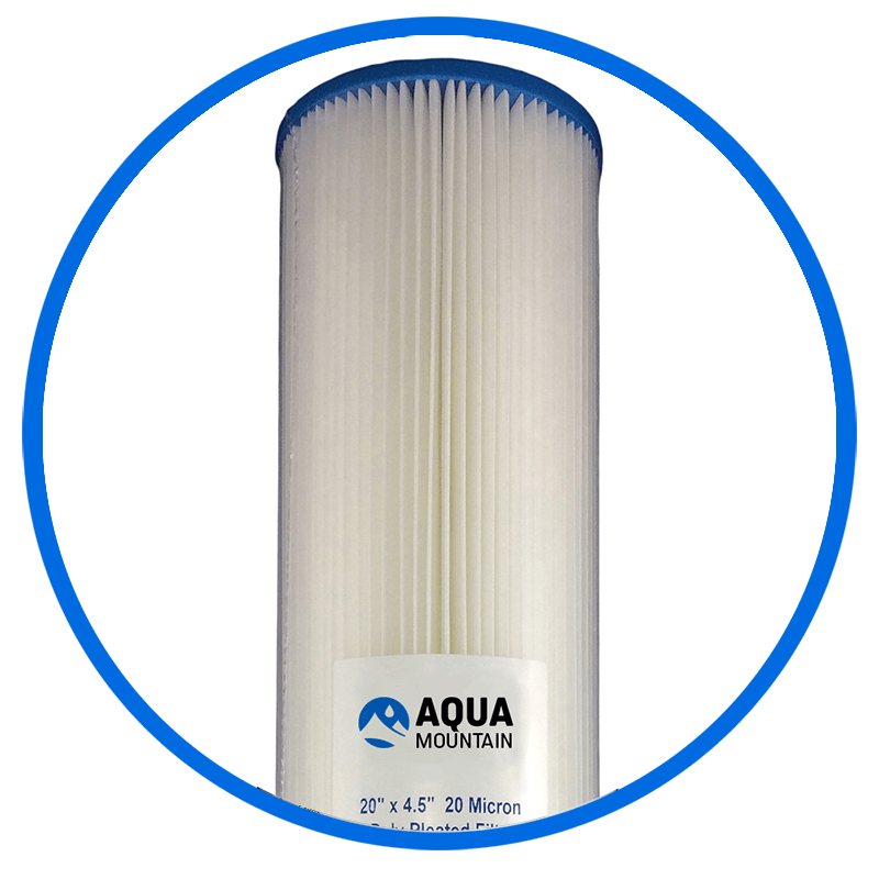 20 inch Poly Pleated Water Filter Cartridge AquaMountain