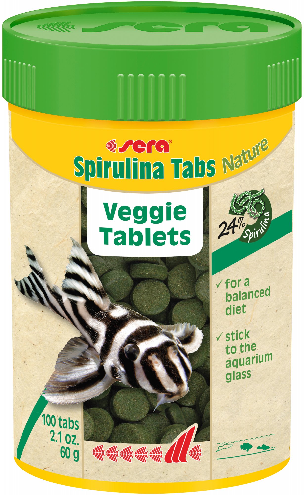Spirulina Tabs 2.1oz 100 Attaching Tablets for Herbivorous Freshwater Fish Aquarium Connection
