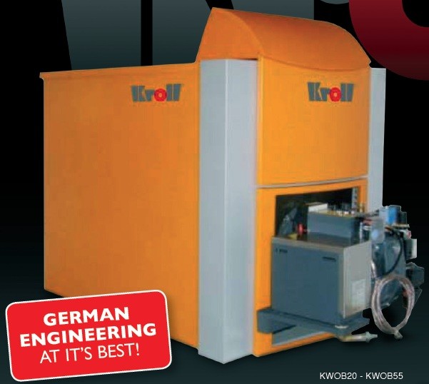 63KW Kroll Waste oil boiler complete with boiler, burner, external fuel
