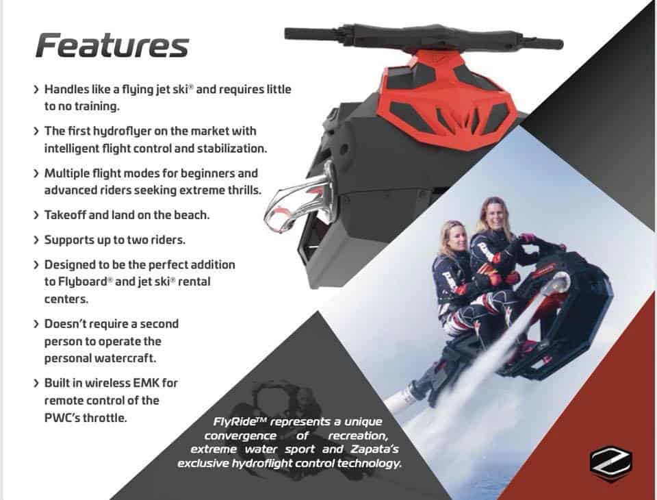 Flyride The New Flying Water Jet Bike From Zapata Aquatic Aviation