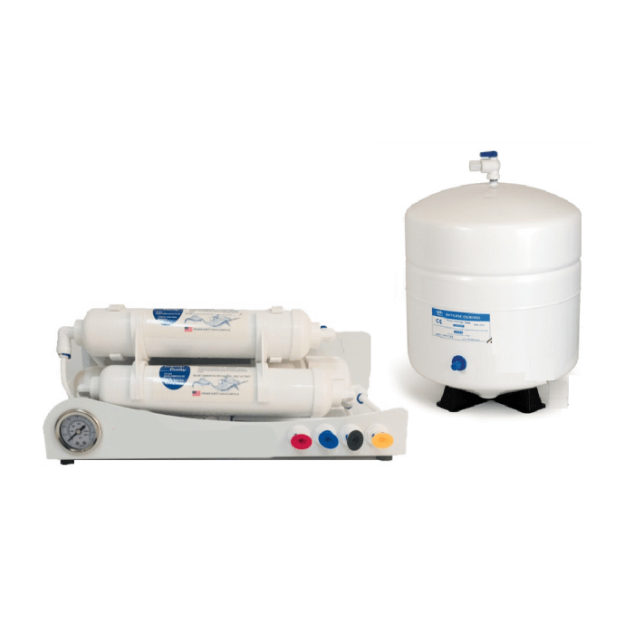 Compact Countertop Reverse Osmosis Water Filter System + Tank 4 Stage