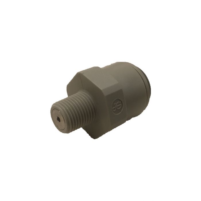 John Guest Straight Adapter Check Valve 3/8" Tube x 1/8" NPTF Male Connector Aqua True Blue