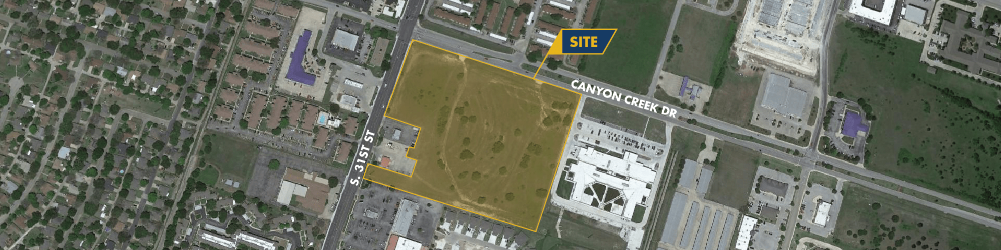 Land for Sale in Temple, TX 13.87 Acres at S. 31st St. & Canyon Creek Dr.