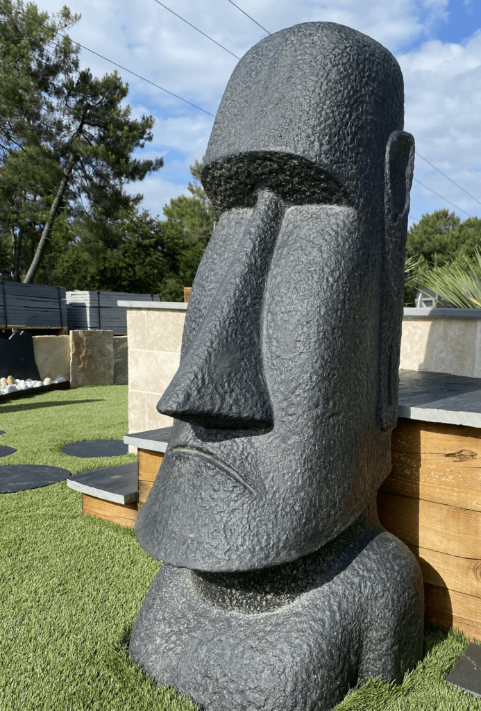 Vente Moai Statue Moaï en pierre naturelle Aquiter 33 Moai pour