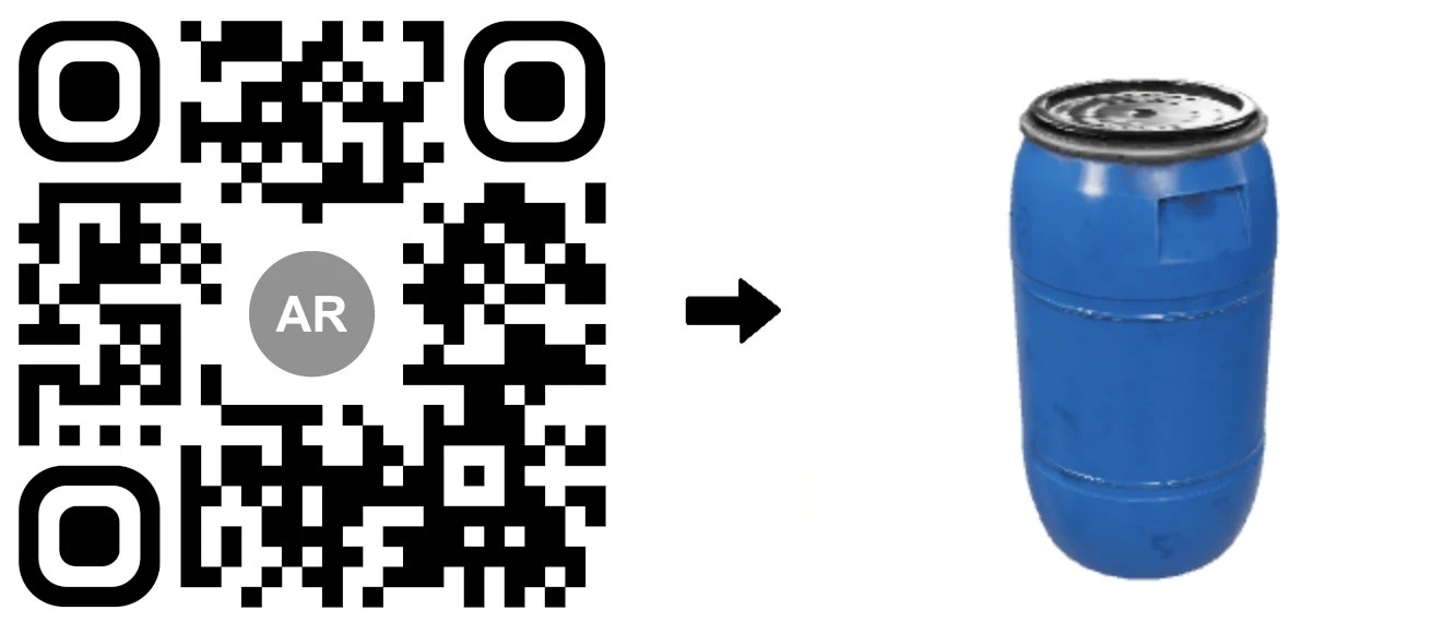 Industrial 3D Models GLB & USDZ and their AR Codes Equipment, Tools