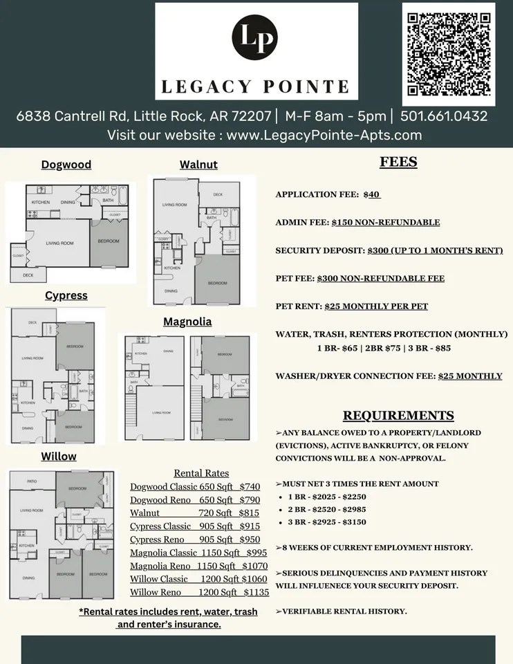 Legacy Pointe Apartments 6838 Cantrell Rd, Little Rock, AR 72207