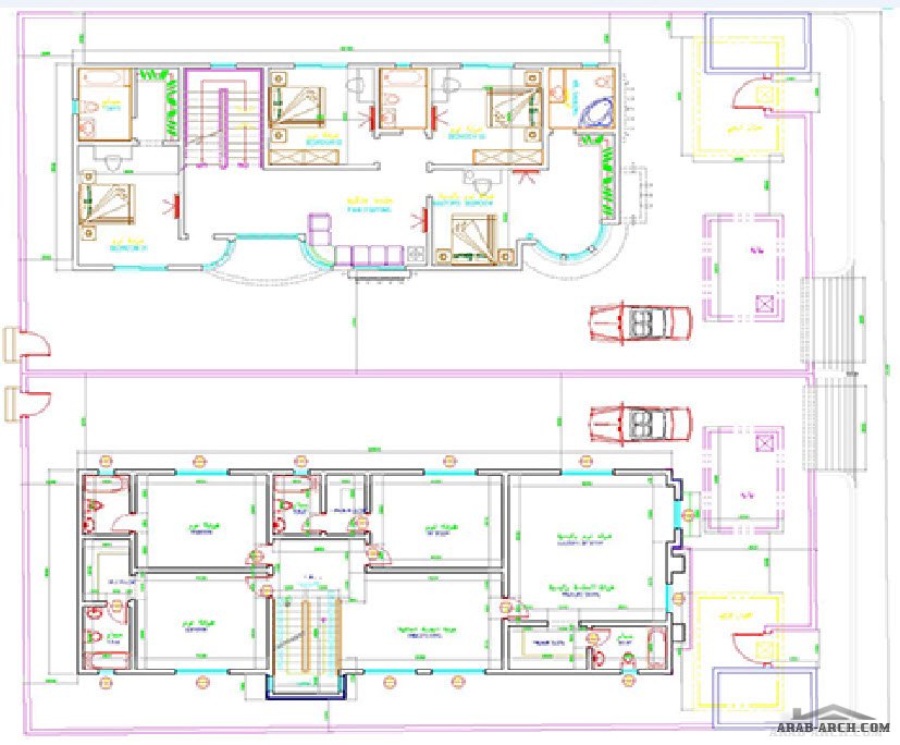 خريط فيلا مساحه الارض 450 متر مربع مشروع العوالي السادس والعشرون بيوت
