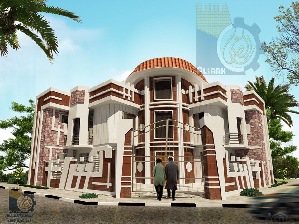 واجهة منزل من تصميم المهندس لواء كريم مكتب الصرح الهندسى » arab arch