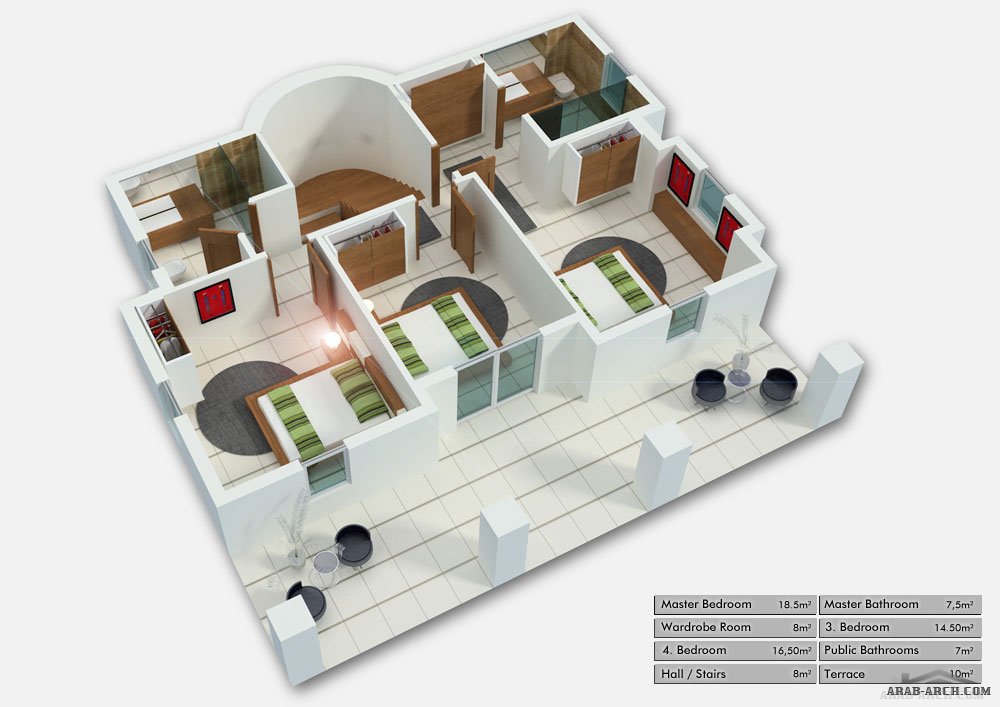 بيت ريفى تصميم تركى طابقين بسلم داخلى » arab arch