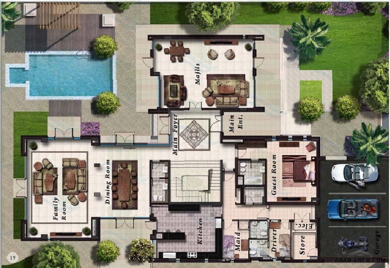 5 Bedroom Bay View Villa floor plans » arab arch