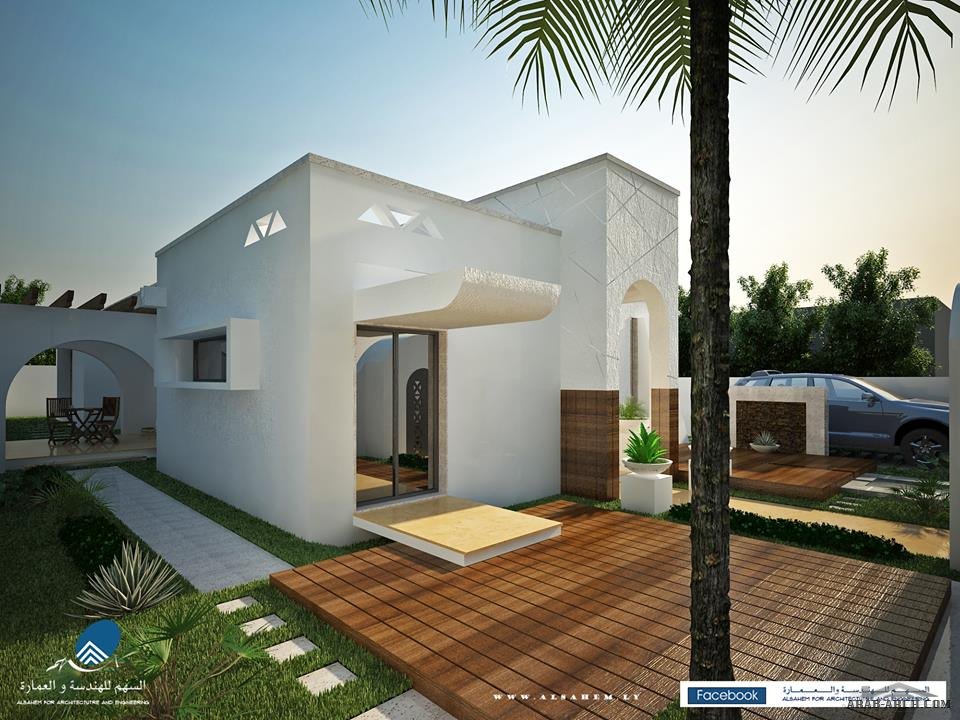 واجهات فيلا طابق واحد Tripoli Libya Total area 353.22 m² » arab arch