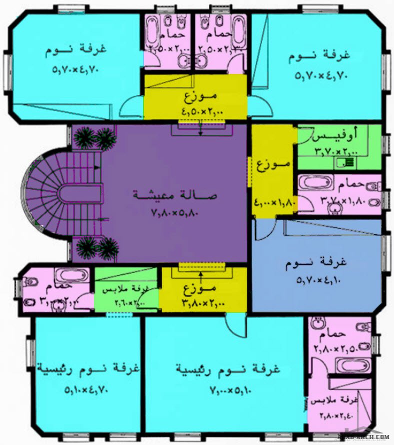 مخطط منزل دور واحد 250 متر