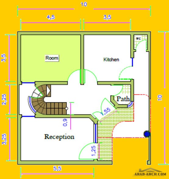 فيلا صغيرة المساحه 100 متر مربع 4 غرف نوم » arab arch