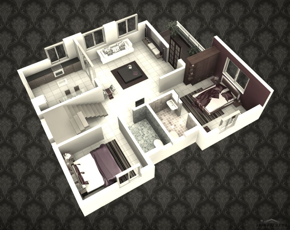 خريطة بيت صغير 2 غرفة نوم ا ماستر » arab arch