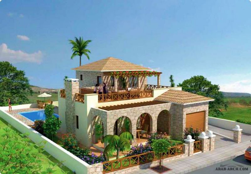 استراحه شاطئية تصميم يونانى » arab arch