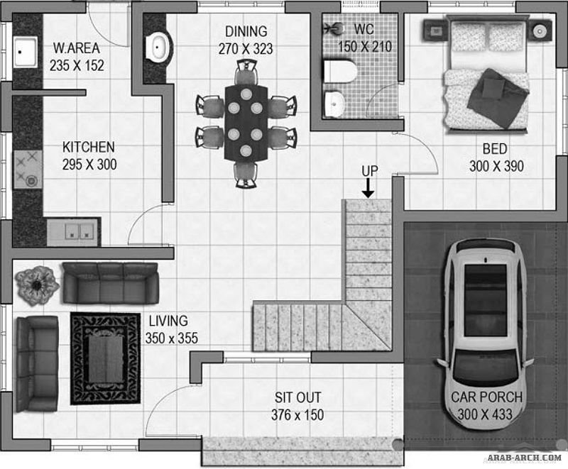 تصميم فيلا مودرن بتراس علوى نظام هندى » arab arch