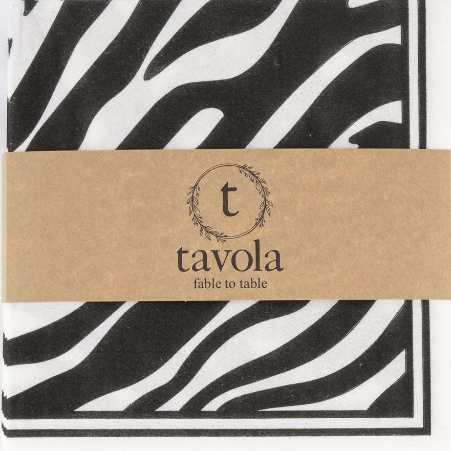 Zebra Napkins Black Arabesque Cape Town