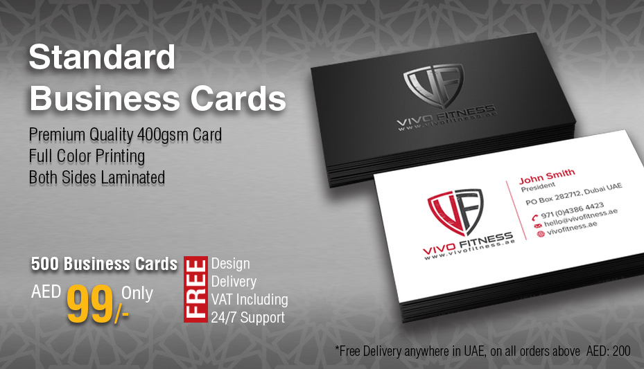 Standard Business Cards Printing Dubai Arabian Prints Guaranteed