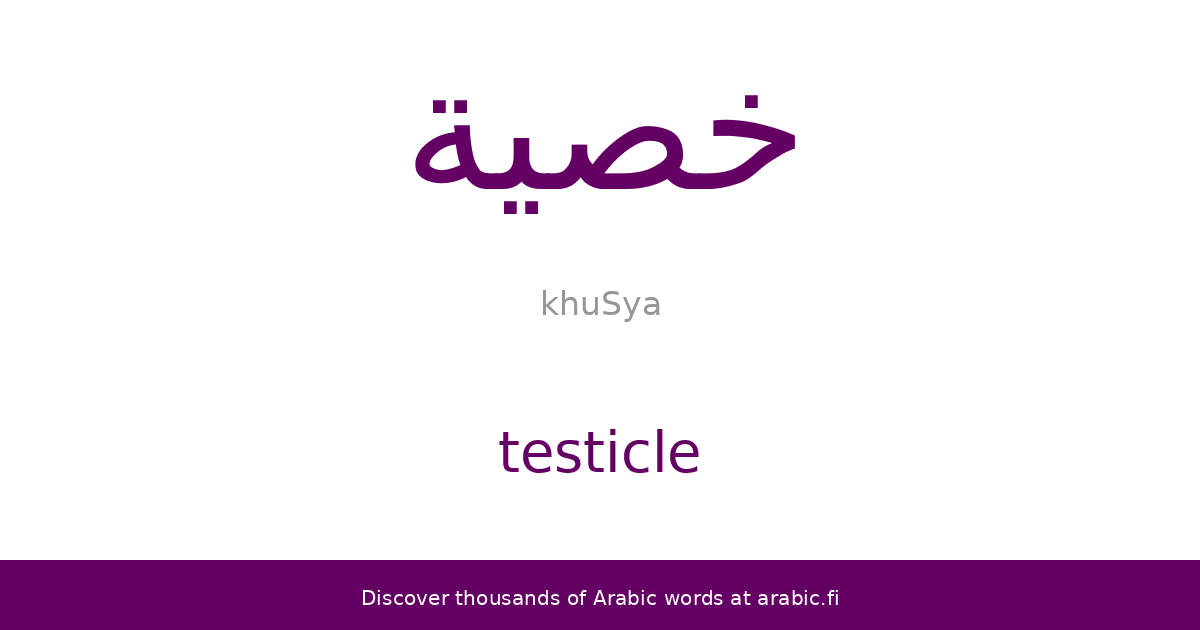 Testicle an Arabic word