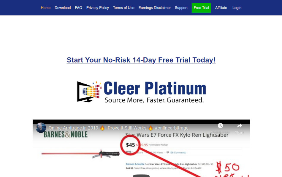 Cleerplatinum Review Best Online Retail Arbitrage Software 2023