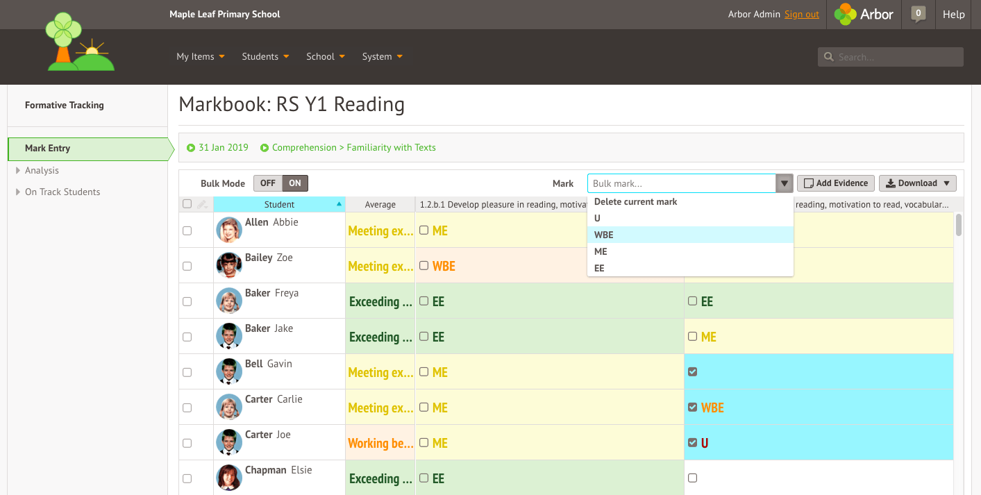 How you can track pupil progress in Arbor MIS Arbor