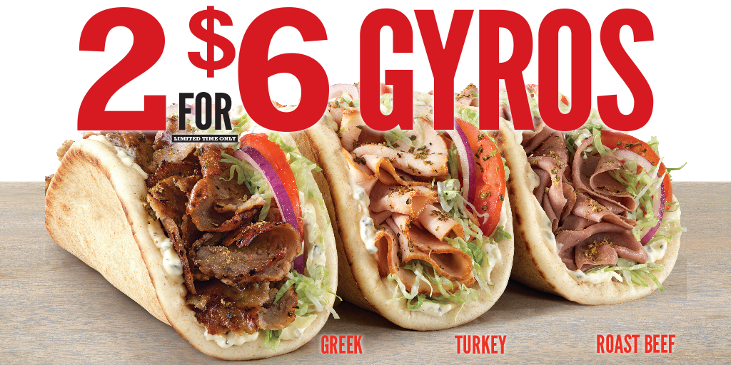 Arby’s 2 for 6 Gyros