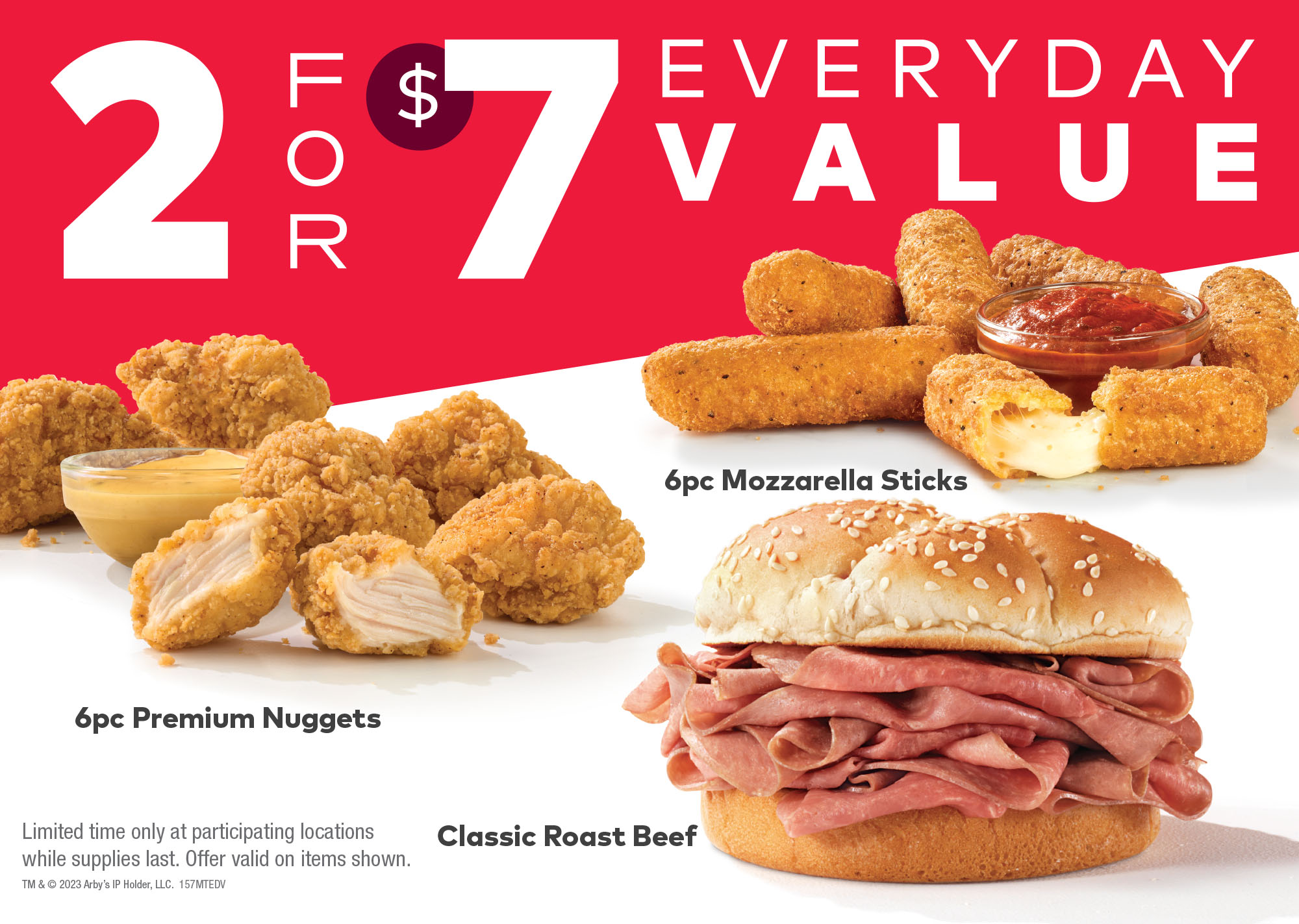 Arby’s 2 for 7 Everyday Value (available thru 12/24/23)