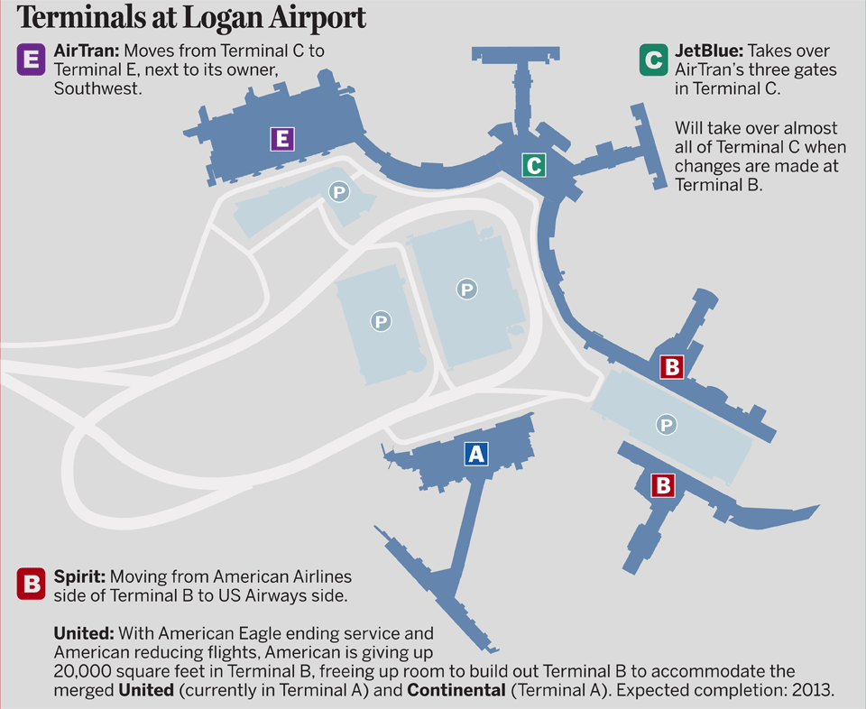 Airlines change terminals at Logan Airport The Boston Globe