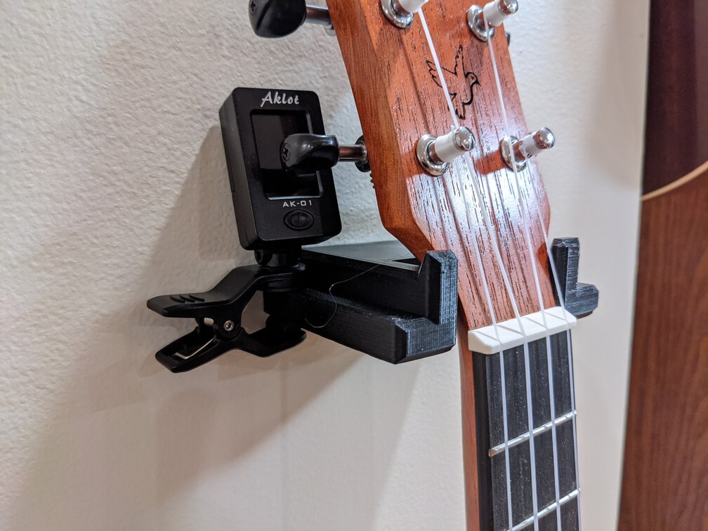 Ukulele Wall Mount with Tuner and Capo Storage Arcady Genkin