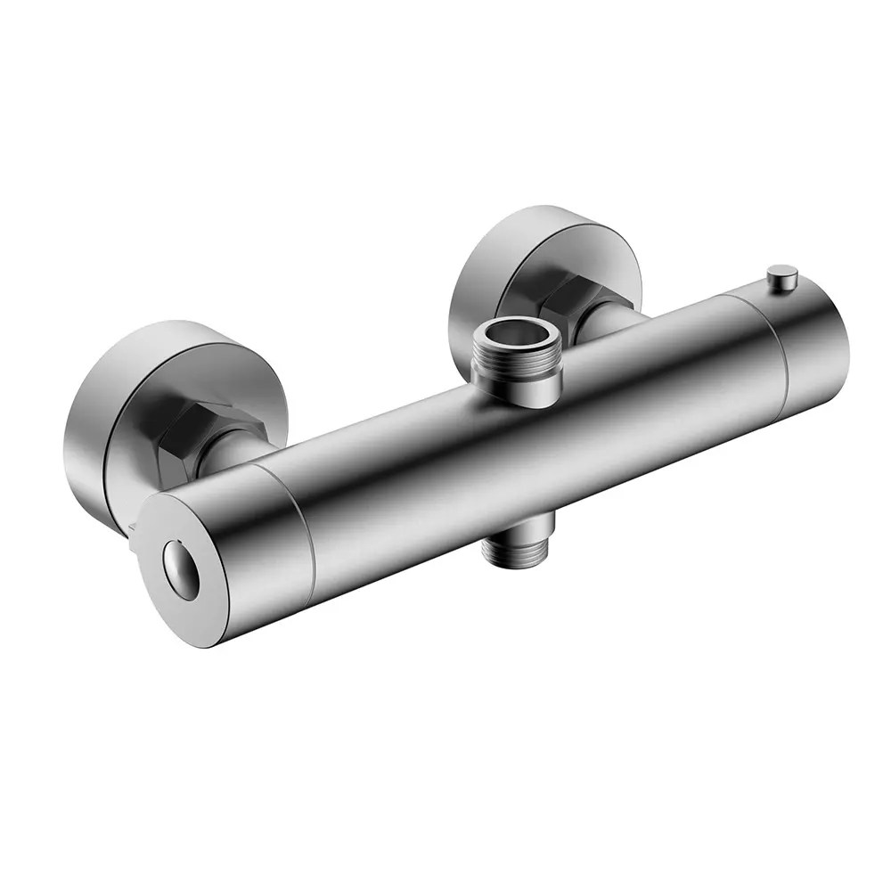 2 way brushed steel exposed thermostatic bath bar shower valve Arc