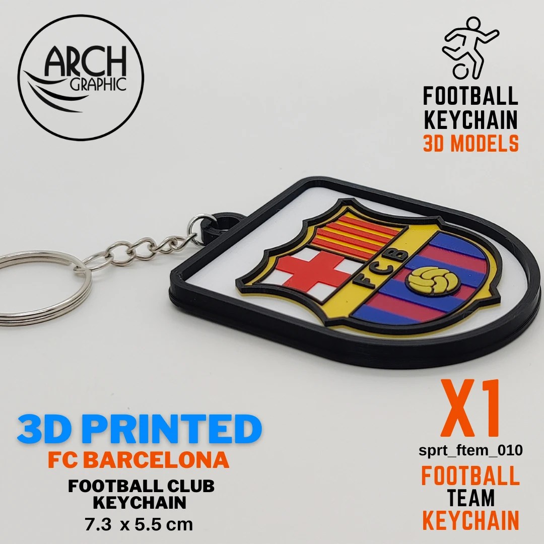 3D Printing FC Barcelona Keychain 3D Arch Graphic