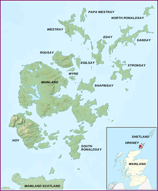 Map Orkney Archaeology Orkney