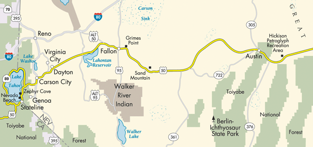 Hwy 50 Nevada Map Ryty naskalne z Hickison Summit w Nevadzie Archeopasja