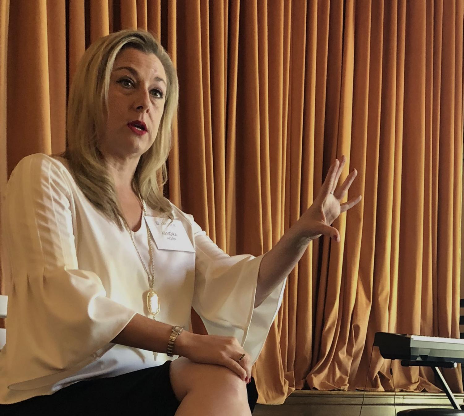 Congressional candidate Kendra Horn speaks about female political