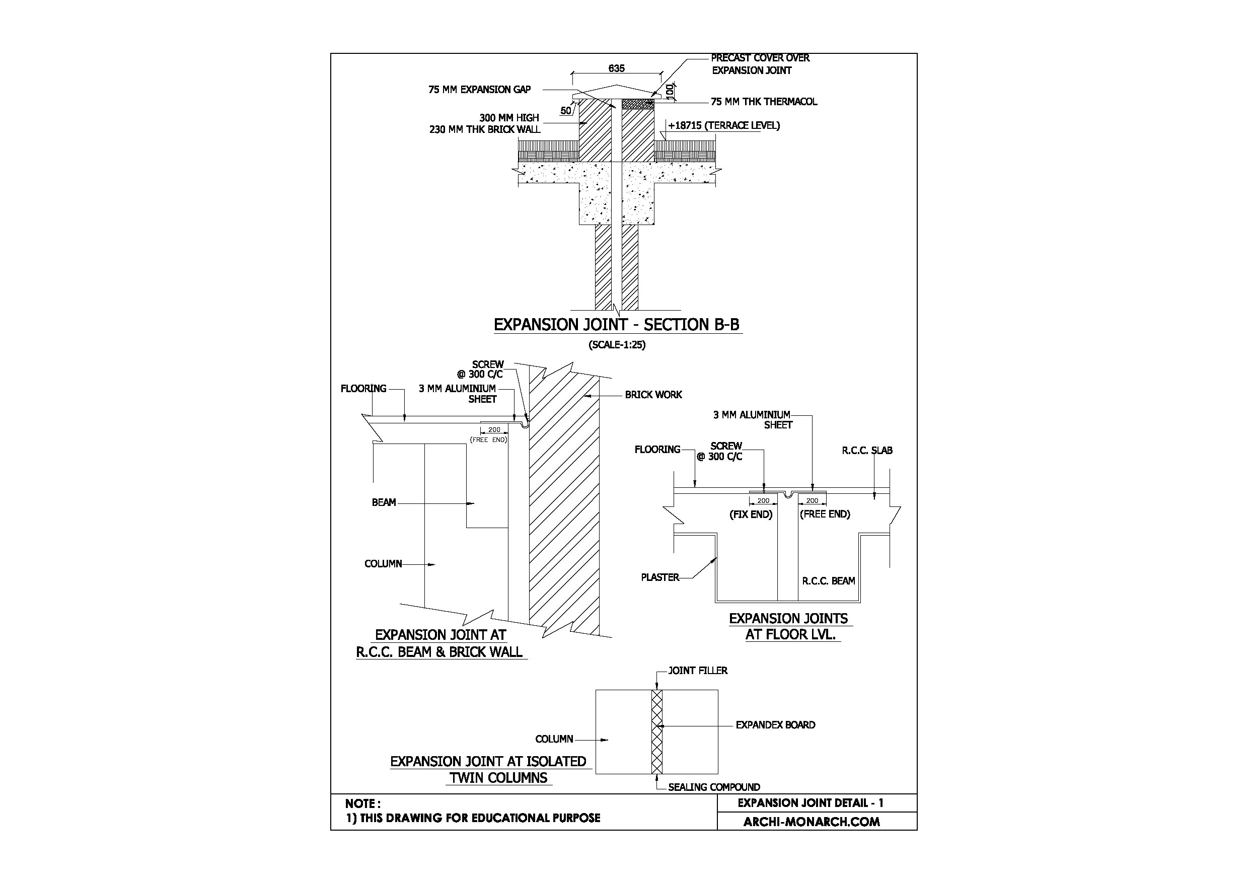 EXPANSION JOINT DETAIL ONE ⋆ ArchiMonarch