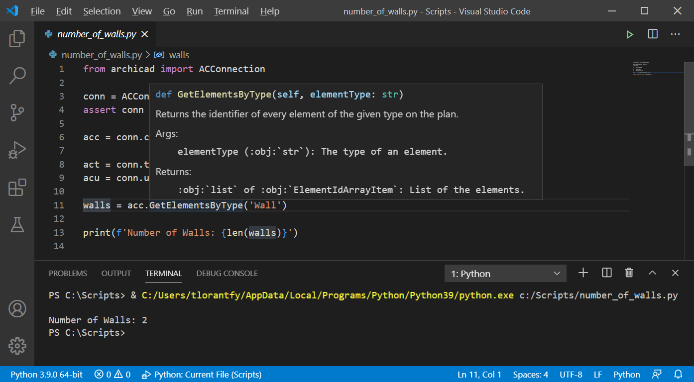 Getting started with ArchicadPython Connection ARCHICAD API