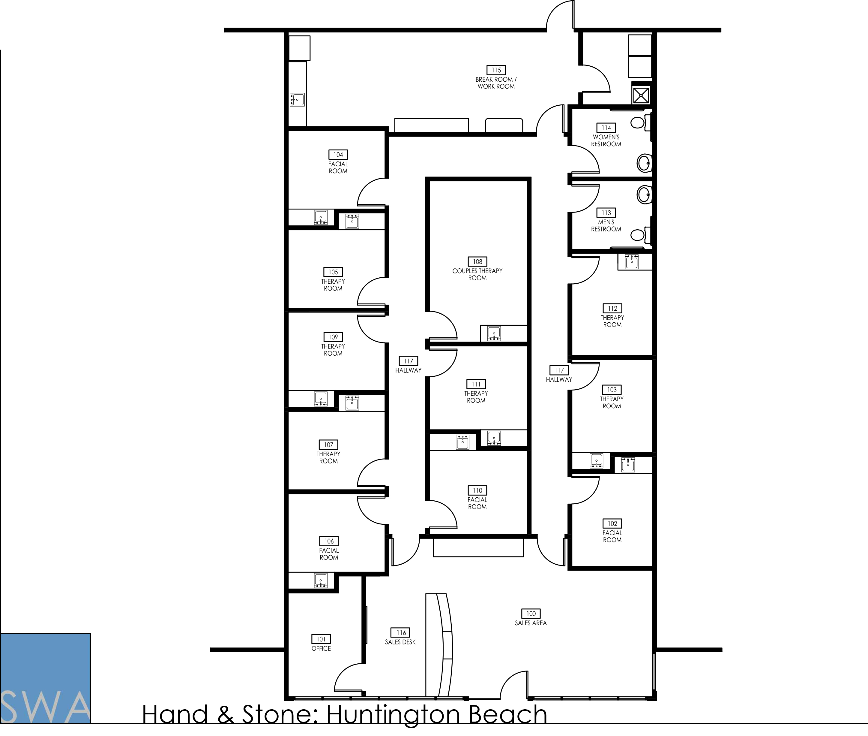 Massage Therapy Room Design Plan Hand & Stone Massage & Facial Spa Saunders + Wiant OC