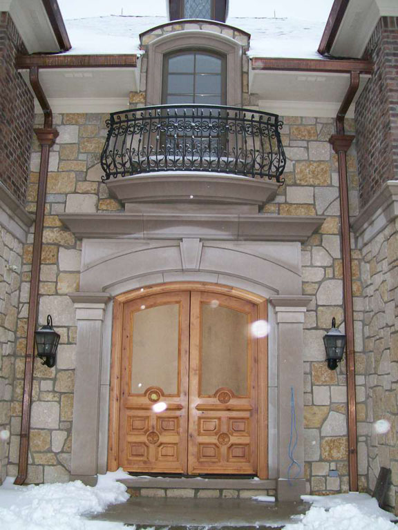 Limestone front entryways