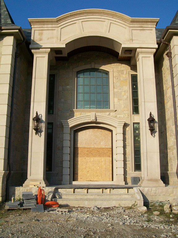 Limestone front entryways