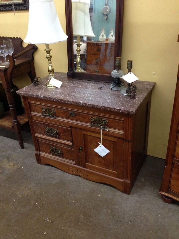Walnut Dresser with Marble Top • The Architectural Warehouse