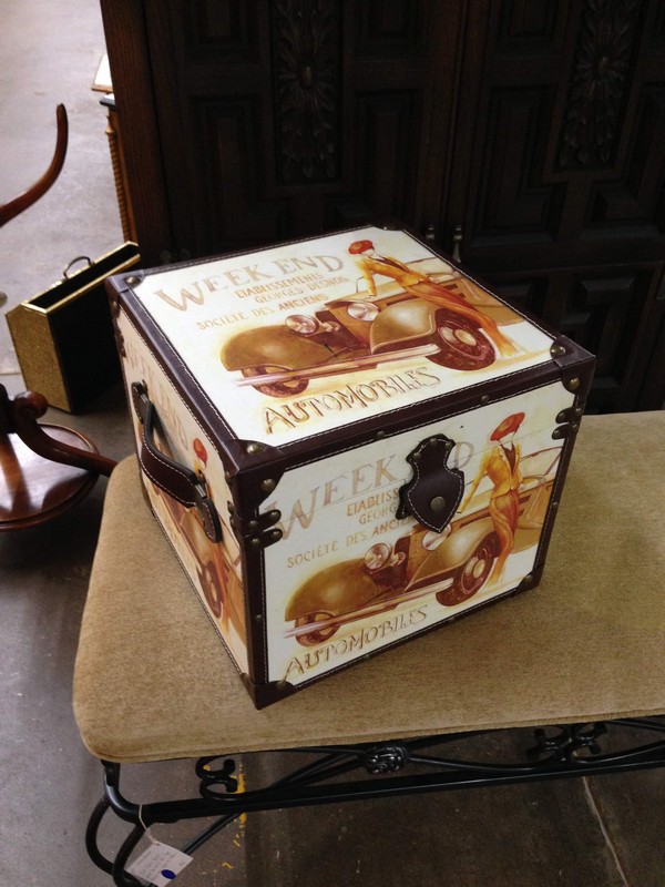 Hat Box with Leather Straps • The Architectural Warehouse