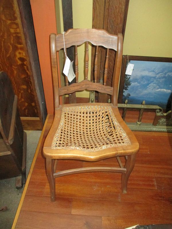 Wooden Side Chair with Cane Seat • The Architectural Warehouse