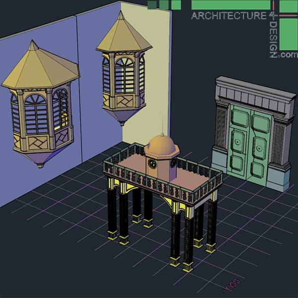 3D objects of classical architecture facades for Autocad Architecture