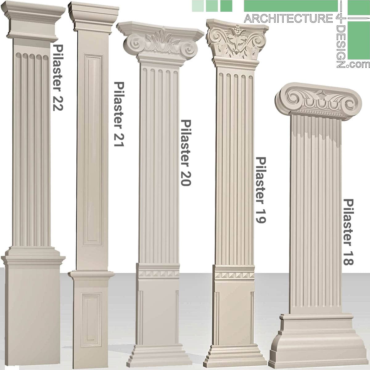 3D models of classical columns for 3ds Max Architecture for Design